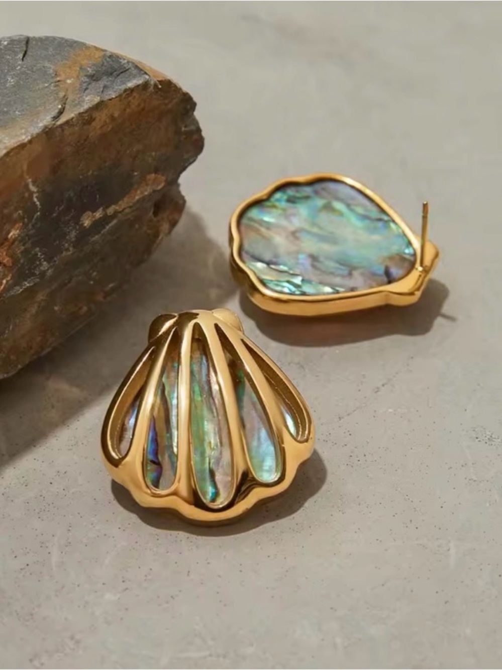 Ocean Shell Colored Earrings
18K Gold Color Plated Stainless Steel